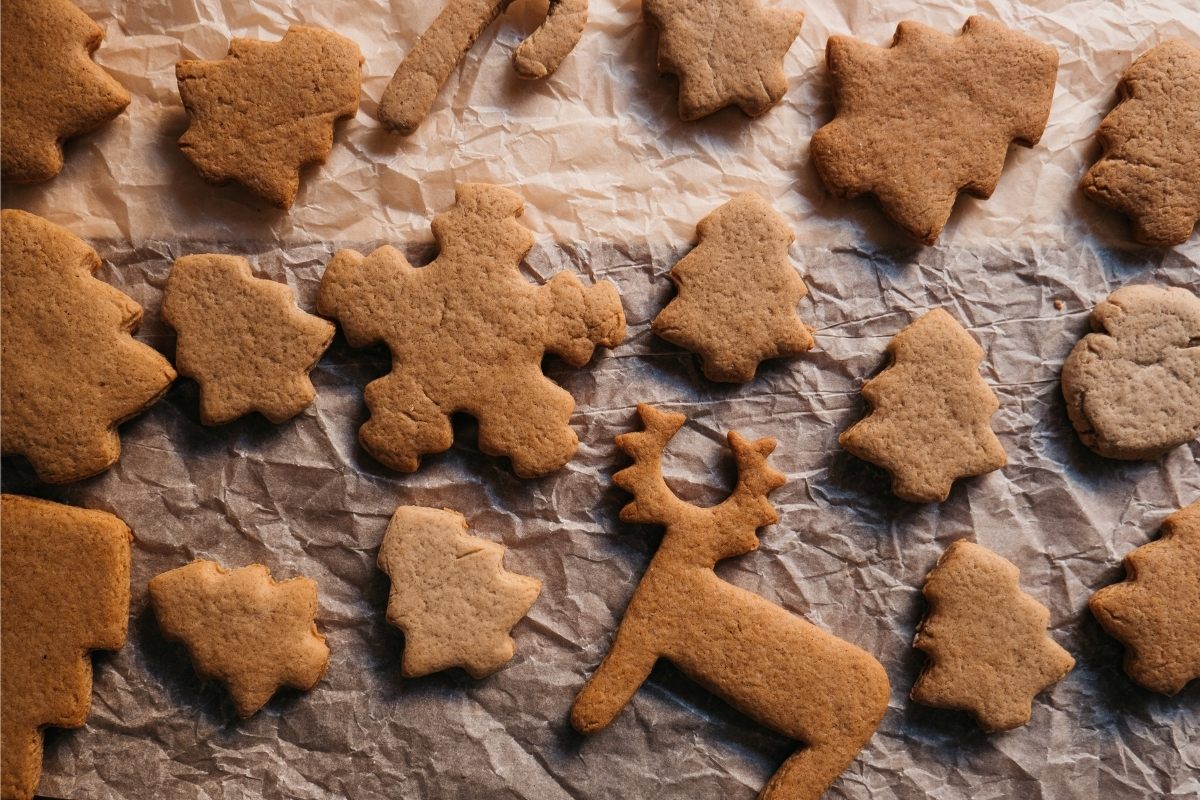 Baking Christmas cookies.