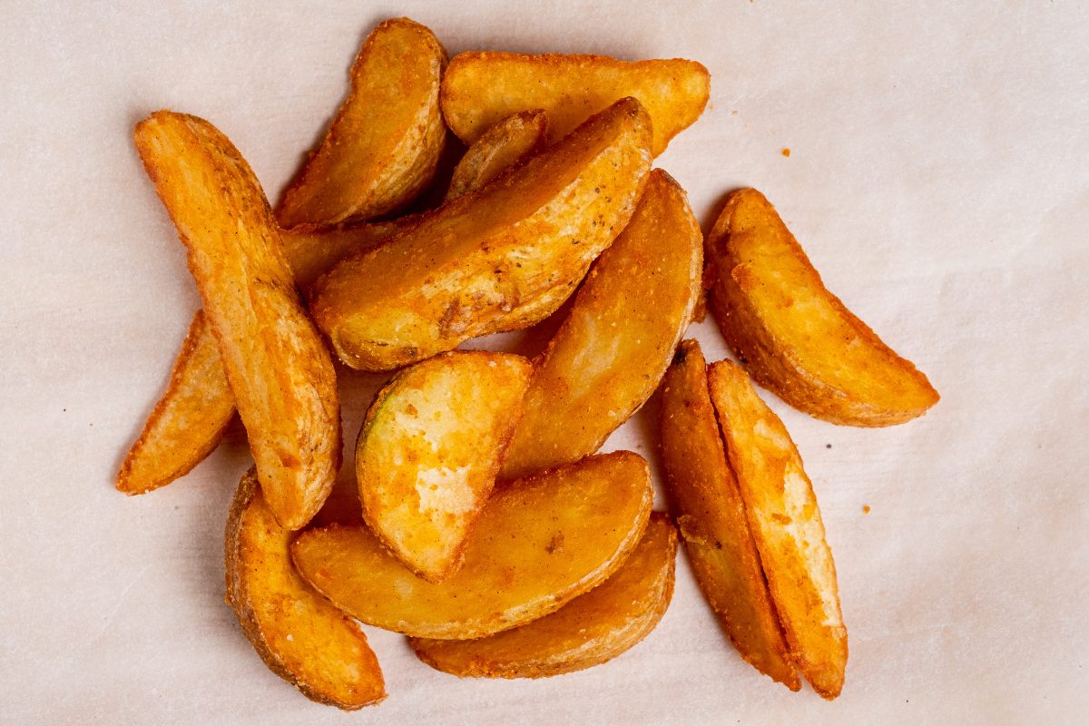 oven fries over waxed paper.