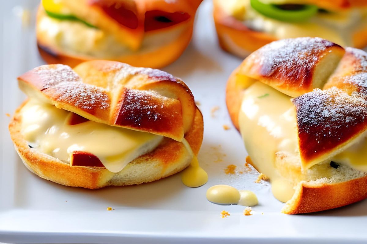 Chicken and cheese warm buns, generative AI.