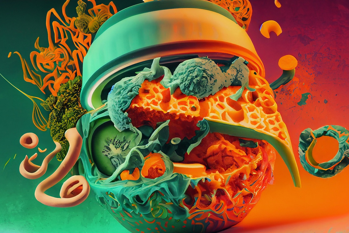Depiction of a food nightmare, generative AI.