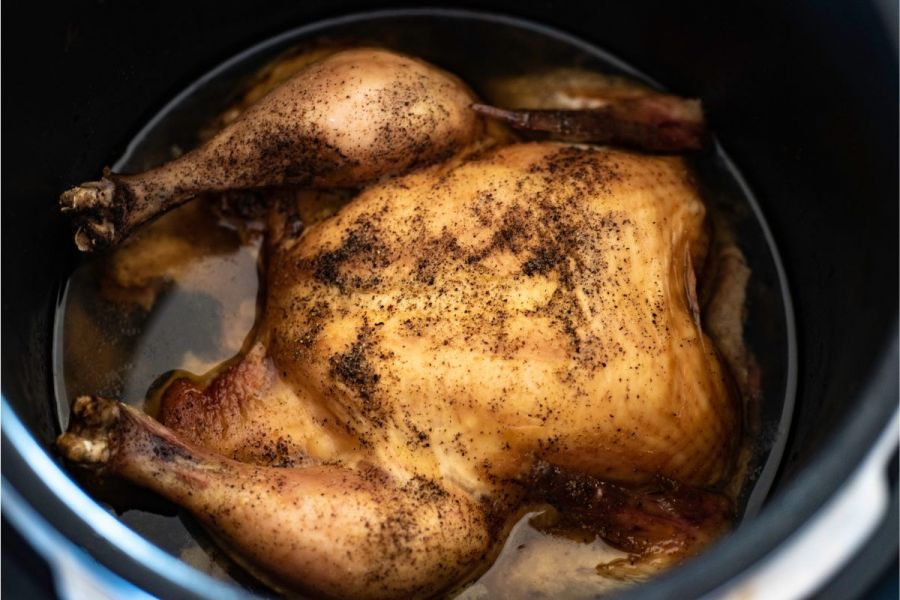 Slow cooked whole chicken.